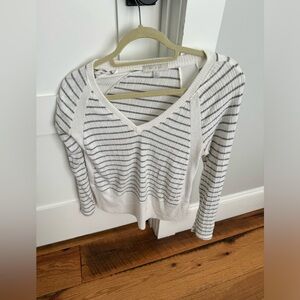 Eri+Ali (Anthropologie) Striped V-Neck Sweater XS